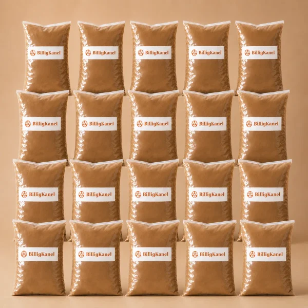 20 kg ren Cassia-kanel pakket i 1 kg poser fra Kanel 25 år